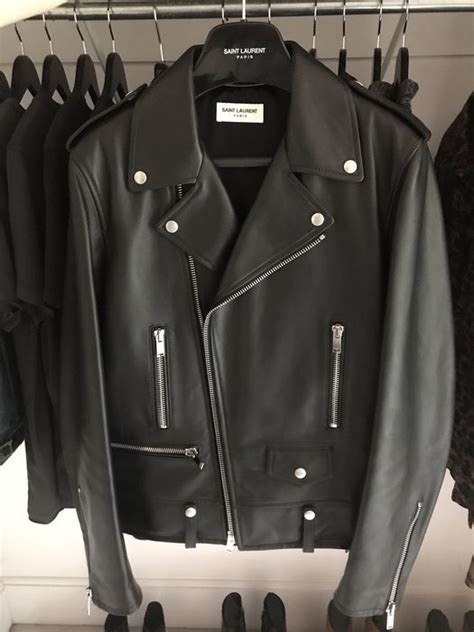 ysl l01|Motorcycle Jacket in Plunged Lambskin .